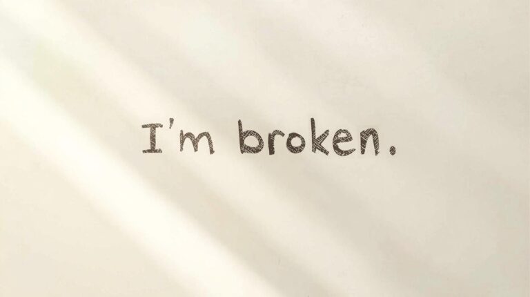 Handwriting on paper for someone feeling broken after illness